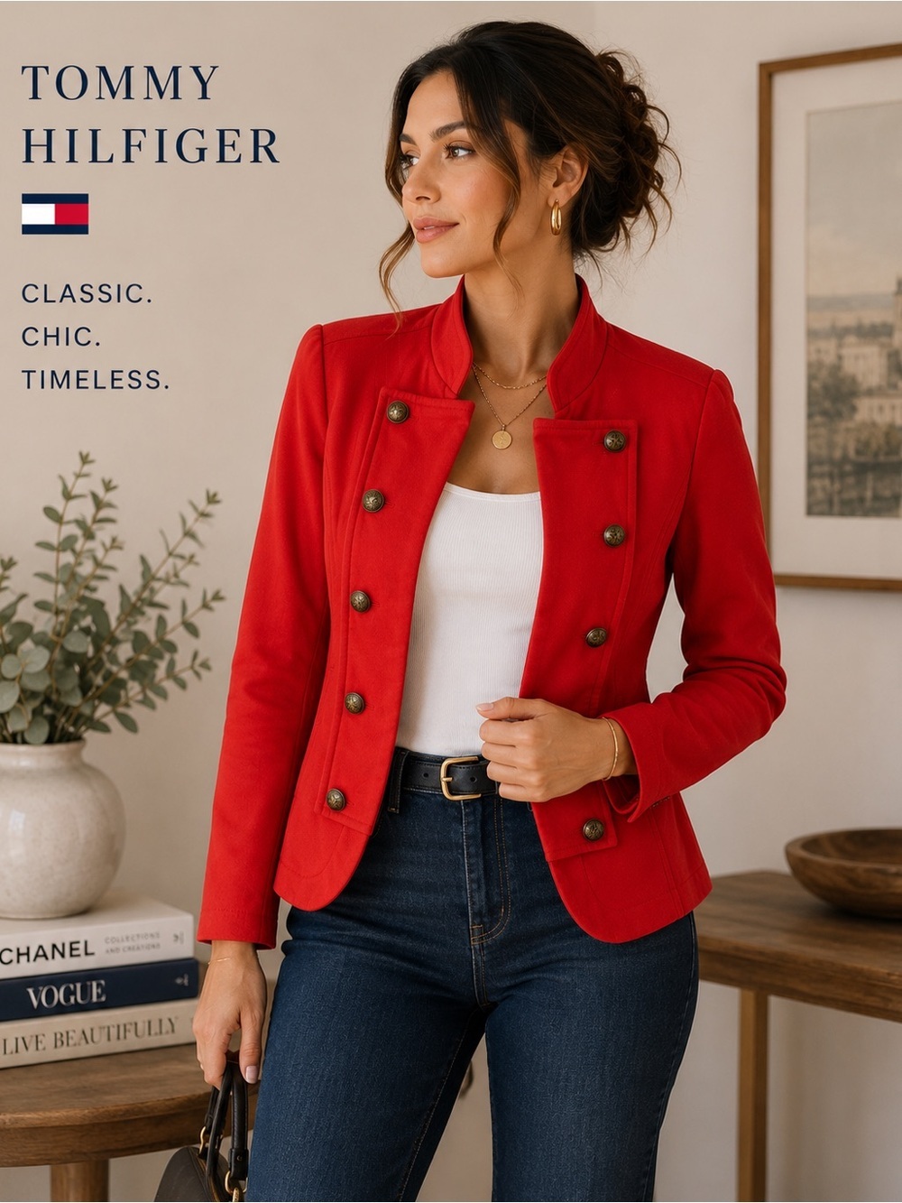 Tommy Hilfiger Red Military Jacket